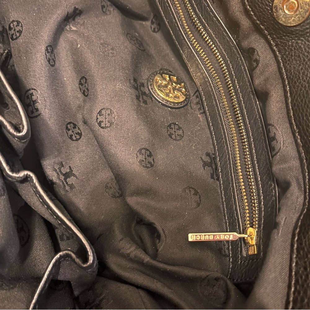 Tory Burch Black Leather Tote - Picture 10 of 12